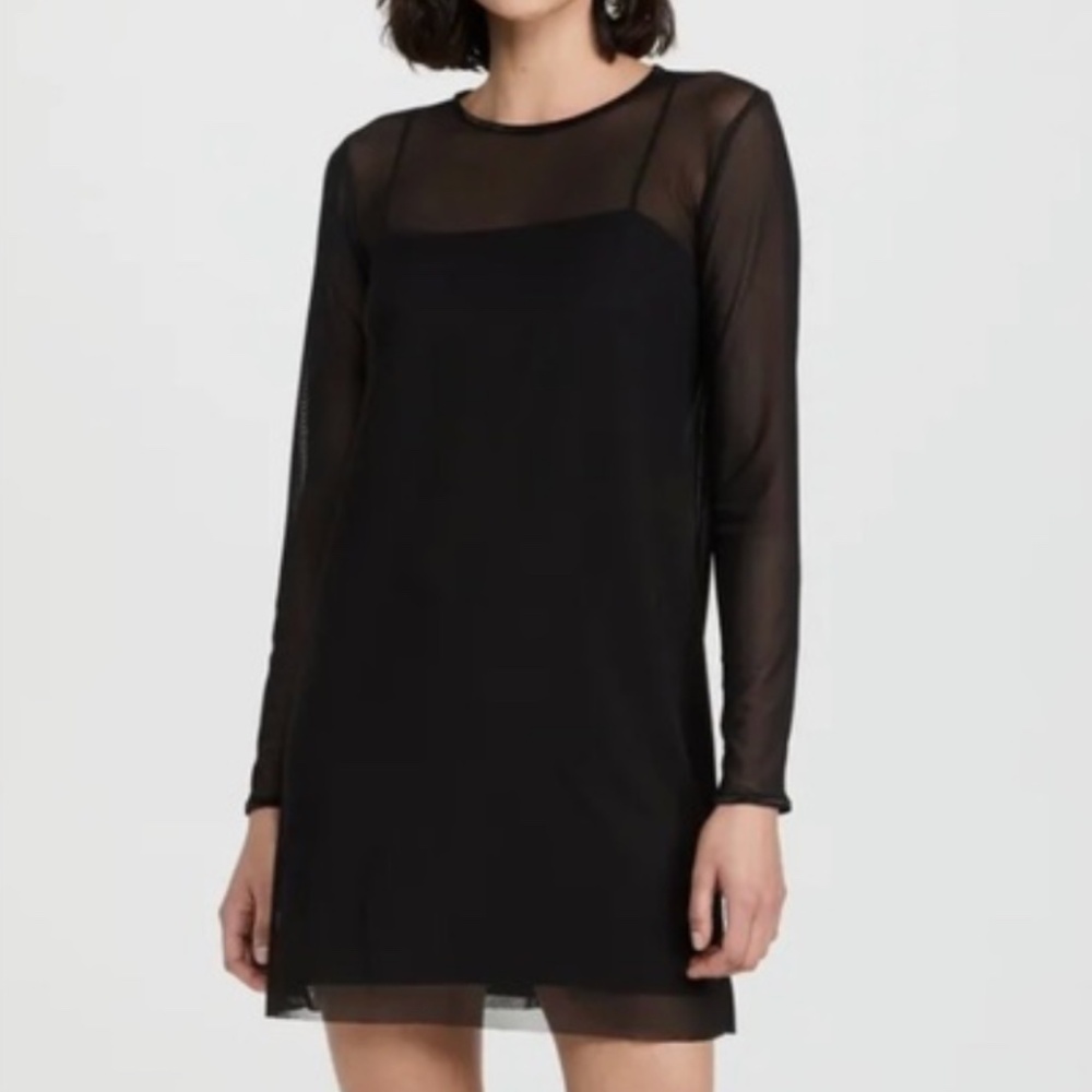 NWOT Amanda Prichard Black Mesh Overlay Mini Dress (Size M)